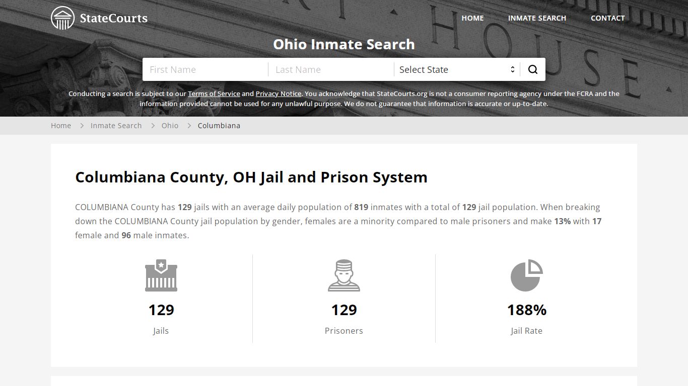 Columbiana County, OH Inmate Search - StateCourts