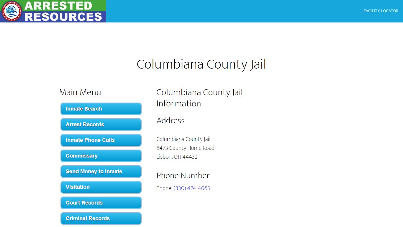 Columbiana County Jail - Inmate Search - Lisbon, OH