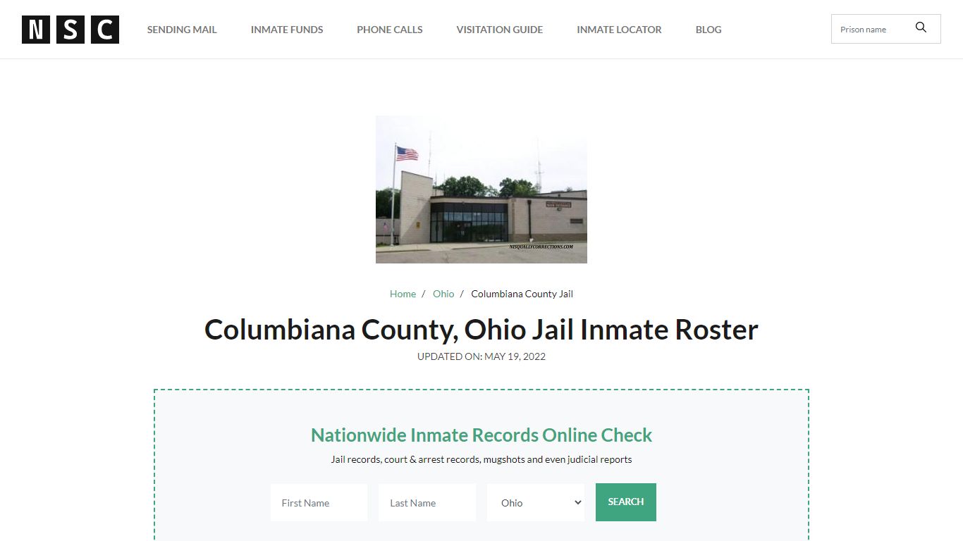 Columbiana County, Ohio Jail Inmate List