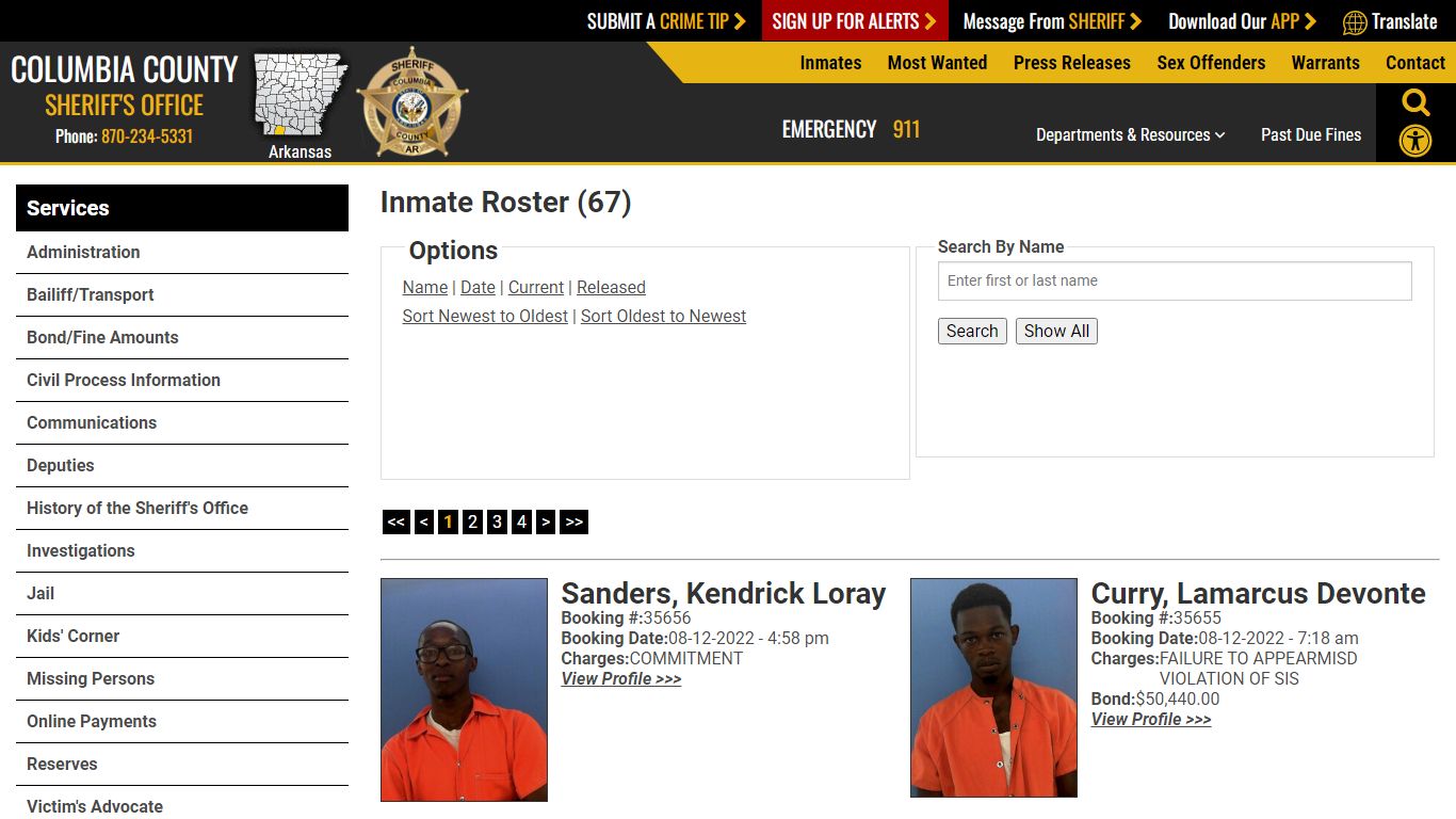 Inmate Roster - Columbia County Sheriff AR